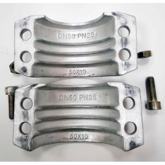 2\" Хомут усиленный 4х-болтовой 50 х 10 мм нержавеющая сталь SC50X10AL